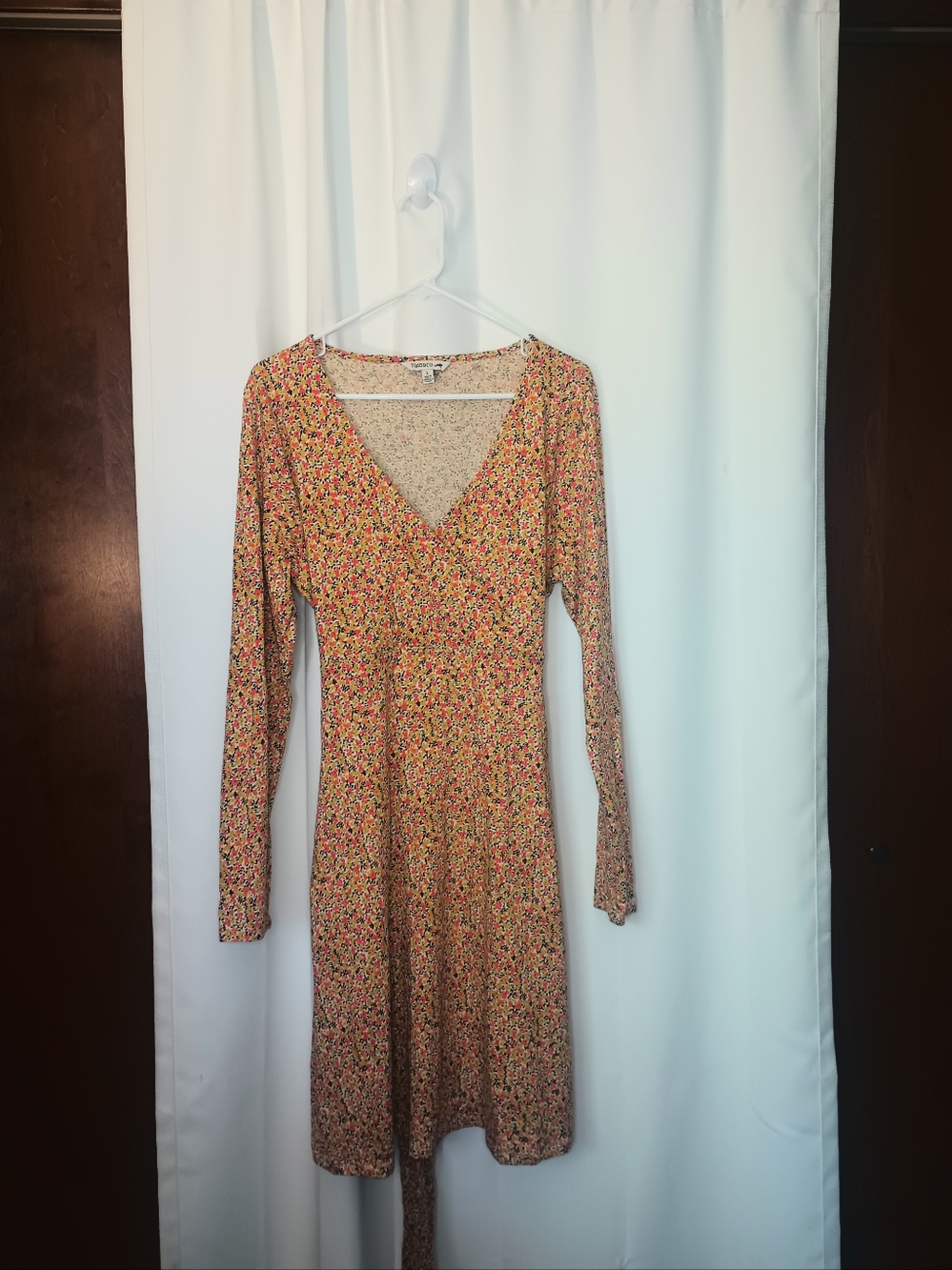 Toad Co Cue Long Sleeve Wrap Dress Womens Large Organic Cotton Bloomcore Cottage